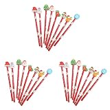 NUOBESTY 72Pcs pour Les Conceptions Enfants Bonhomme de Neige Assortis Au Hasard Prix de Vacances Étudiants Dessin Animé Gommes Présent Chapeau de Noël Renne Thème Toppers Nouveauté avec