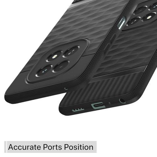 Image of Pikkme Back Cover for Realme C63 5G Camera Protection 3D Hexa Cube Design Silicone Protective Bumper Case (Black)