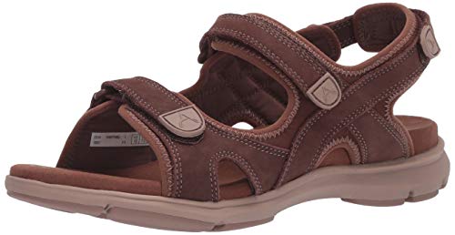 Aravon womens Rev Sandal 3 Strap BROWN 10 medium US