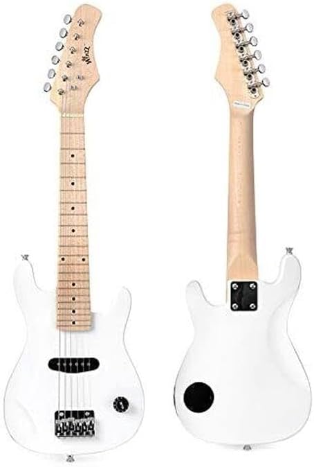 WINZZ EGM100 30 Inches Real Kids Electric Guitar with Beginner Kit, Right Handed, White