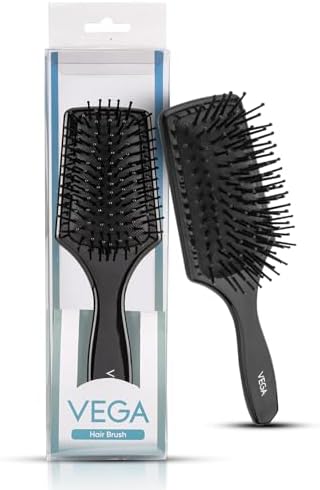 Vega Premium Collection Mini Paddle Hair Brush for Men & Women| Wide Detangler Brush for Long, Thick & Curly Hair | Smooth & Shiny Finish | Hair Comb for Men | (India's No.1* Hair Brush Brand, 8586M)