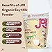 JOI Organic Soy Milk, Plant-Based Milk Powder, Non-Dairy Milk Substitute, No Preservatives, No Gums, No Added Sugar, Vegan, Non-GMO, USDA Certified, USA Based Soy Beans, Kosher, 9g Protein per Serving, Up to 25 Servings, 1 lb (453 g)