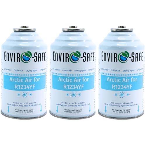 ENVIRO-SAFE Arctic Air for R1234YF A/C Booster | Colder Duct Temps Helps Prevent Corrosion Improves Heat Transfer | 3 Pack for R1234YF Systems (Cans Only)