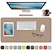 Boutilon Leather Desk Pad Protector,Non-Slip Mouse Pad,Laptop Desk Pad,Office Mouse Mat,Waterproof Leather Desk Blotter,Desk Writing Pad for Office and Home (M-Beige,30