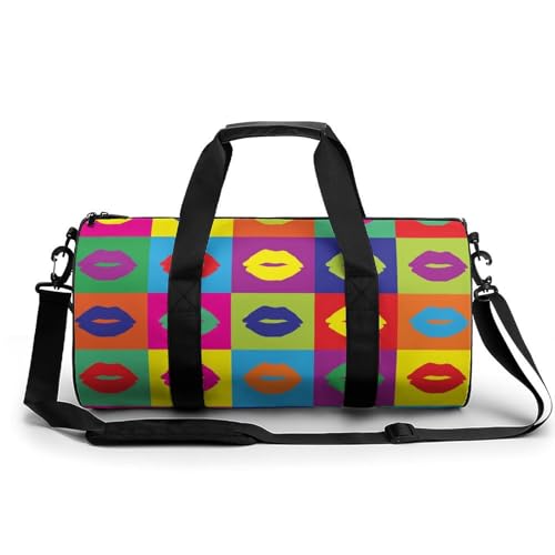 Sac de voyage couleur lèvres à carreaux pour votre week-end