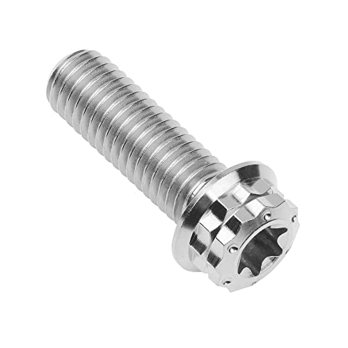 Image of Titanium Flange 12 Point Head M8 x15 20 25 30 35 40 45 50 55 60 65mm Screw Bolt Pack of 4 (M8x25mm, Normal Titanium)