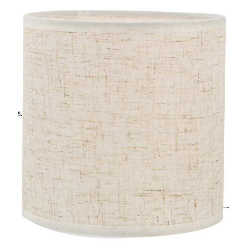 OSALADI Pantalla de repuesto para lámpara de araña de tela, hecha a mano, de lino, para mesita de noche, lámpara de casa, color blanco arroz