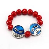 Material: aleación Ace Collar Pulsera ONE PIECE Red Beaded Chain Collar Pulsera Portgas ·D· Ace Cosplay Accesorios (pulsera)