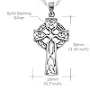 Alexander Castle Solid 925 Sterling Silver Celtic Cross Pendant Necklace for Women with 18" Silver Chain & Jewellery Gift Box - 30mm x 18mm #2
