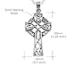 Alexander Castle 925 Sterling Silver Celtic Cross Necklace for Women Men with 18