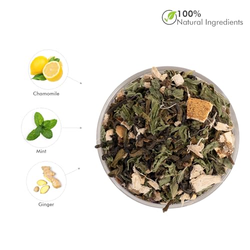 Image of Celeste Digest, Ginger Mint Tea with Lemon | 15 Pyramid Green Tea Bags | 100% Natural Ingredients