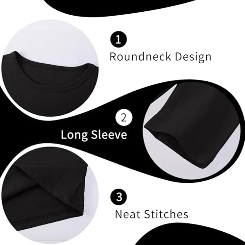 Cotton Boys Kids Tee Shirt Long Sleeve Crewneck Basic T-Shirt Top for Toddlers Youth(Age 2-14)3