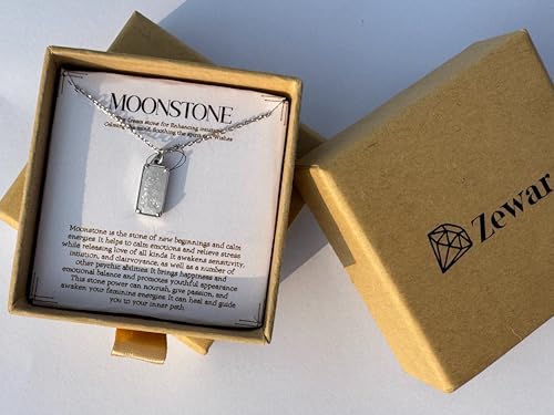 New Beginnings Moonstone Necklace, 925 Sterling Silver Necklace, Friendship Necklace, Necklaces For Women, Thoughtful Gifts for Women, With Chain Length Extender2