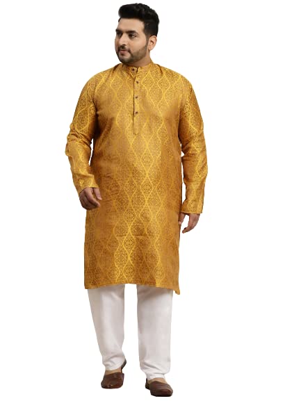 Image of SOJANYA (Since 1958 Men's Jacquard Silk Printed Kurta & Pyjama Set