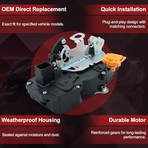 Image of Rear Right Passenger Side Door Lock Latch Actuator Motor for 2007-2009 Chevy Silverado, Suburban, Tahoe, Avalanche, GMC Sierra, Yukon XL 1500, 2500, Cadillac Escalade ESV, EXT -OE# 15785127