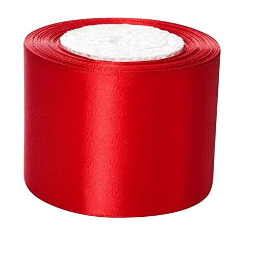 Fayemoon, Rojo Cinta de Raso,Cinta de Tela Roja, Cinta Roja para Envolver Regalos,Decoraciones de Cinta Ancha, Cinta Roja Utilizada para Artesanías, Regalos, Bodas, Fiestas Cover