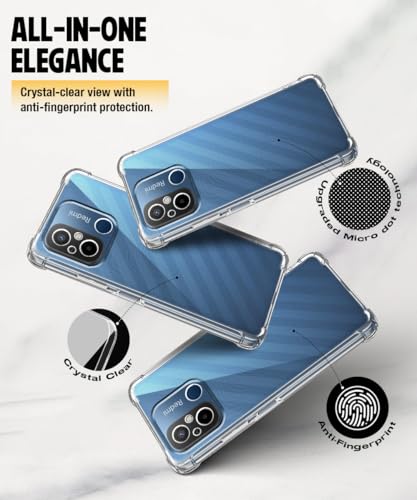 Image of WOW IMAGINE Clear Back Cover Case for Xiaomi Redmi 12C | Poco C55 | Shockproof Soft TPU Case | Cushioned Edges for Ultimate Protection Back Cover Case - Transparent