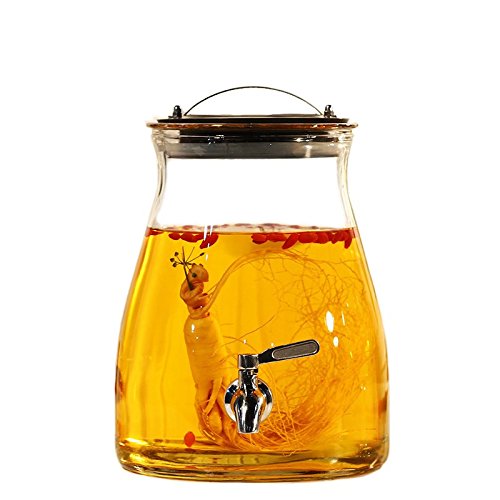 Homebrew fermentador de cerveza y vino Botella de vidrio sin plomo del hogar con grifo de barril de vino, Tamaño: 27*19*13.5cm (para 5kg de líquido), con grifo de acero inoxidable