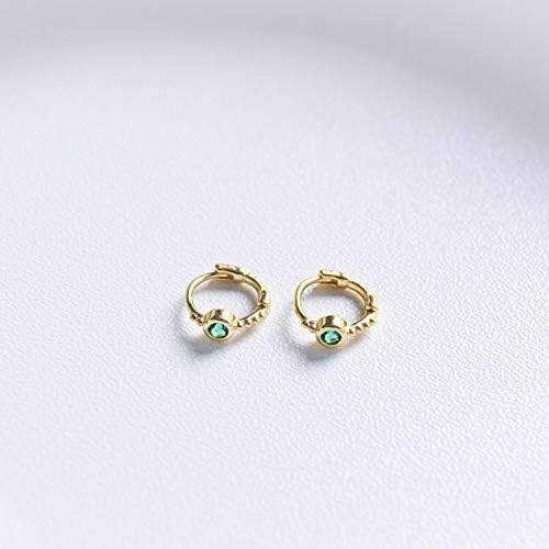 Amazon Seyixu レディース シンプル ラウンド ジルコン 小さい かわいい イヤリング レトロ スター 100 925純銀製 リング ピアス 両耳 フープピアス 金属アレルギー対応 ゴールデン グリーン ジルコン ピアス 通販