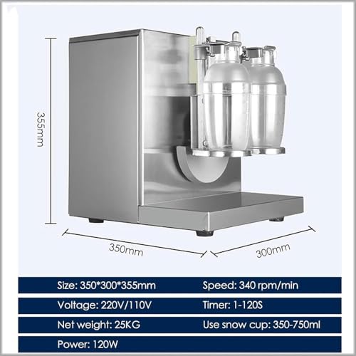 Using stainless steel double station auto control mixer blender for bubble boba milk tea preparation