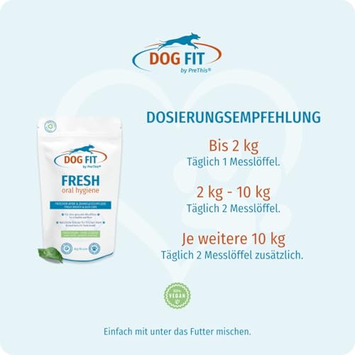 DOG FIT by PreThis® Fresh oral Hygiene I Für frischen Atem & Unterstützung der Zahnfleischpflege beim Hund I Futtertopping mit ausgewählten Kräutern I 80g