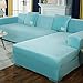 Aksamitny Narzuta na sofę, Luksusowy miękki Pokrowiec na sofę w kształcie litery L Antislip trwały pokrowiec na kanapę zmywalnym Pokrowiec ochronny na sofę-niebieski-2 osobowa + 3 osobowa