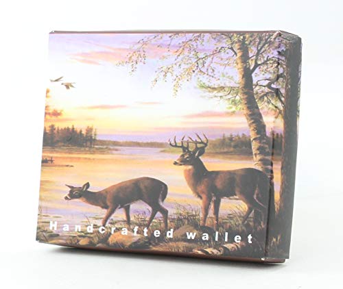 Leather Impressions Slim Bifold Mens Wallet - Deer Print Vegan Leather Wallet For Men With Top-Flap 2 ID Windows, 7 Cards, 2 Inner Slots & 2 Cash Pockets - Billfold Men's Wallet & Gift Box4