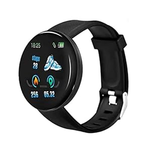 Smart Watch Band Fitness Watch wasserdichte Tracker Smart Watch D18 Smart Clock Round Herzfrequenzmaß für Männer Frauen Kinder Schwarz für Elektronikgebrauch