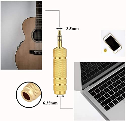 Image of [ 4 Pieces Headphone Adapter- 6.35mm Male to 3.5mm Female-3.5mm to 6.35mm Female Jack Audio Stereo Converter for Guitar amps, Stereo System, Headphones