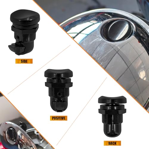Image of Fuel Door Push Button Latch Kit Fit for Harley Touring 1992-Later | Black Finish, Fits Electra Glide, Road Glide, Street Glide, Tour Glide and Tri Glide Models