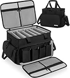 FREEAMG DJ Tasche, 1680D Nylon DJ Gigbag mit Abnehmbaren Trennwänden und Boden, DJ Kabel Organizer Tasche für Professionelle DJ Ausrüstung, Musikinstrumente und Zubehör, Grau (Klein)