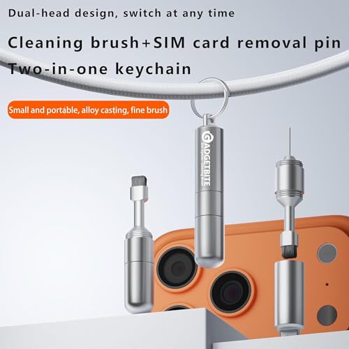 Image of GadgetBite Premium SIM Card Ejector Pin with Mobile Cleaning Kit for Smartphones, Android, iPhone, AirPods, Tablets, Durable Metal, Compact, Travel-Friendly Tech Accessory - Silver