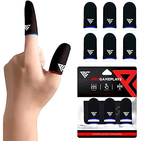 Progameplays Fingerhüllen für Gaming, Pubg Cod Handy, atmungsaktiv, Anti-Schweiß, Anti-Trockenheit, Gaming-Telefon-kompatibel, Ultra-empfindliche Fingerhandschuhe (Kohlefaser blau) Cover