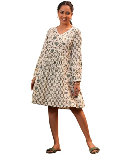 Libas Womens Printed Cotton A-Line Dress for Women