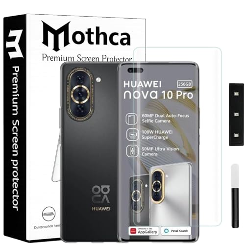 Image of Mothca Curved UV Tempered Glass Screen Protector for Huawei Nova 10 Pro | Transparent | Pack of 1 | Full Screen Coverage with UV Installation Kit