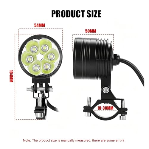 Foco Flash para Motocicleta 6Led 12/24V Impermeable Barra Mango 18-30mm 2