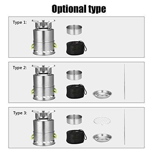 DECDEAL Fornalha de acampamento ao ar livre portátil piquenique à prova de vento cozinhar destacável