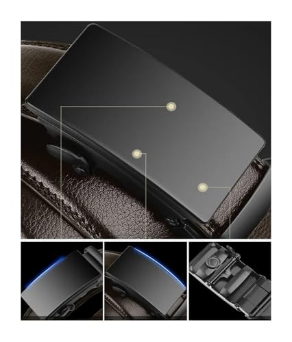 for Men Business Belt Men PU Leather Black Jeans Belts(PB Black)3