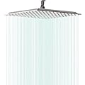 AULEEND Square Shower head, High Flow Stainless Steel Square Rainfall Shower Head, High Pressure Design Even at Low Water Flow (A01 Brushed Nickel, 12 Inch)