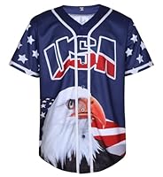 Algopix Similar Product 12 - Mens American Flag Baseball Jerseys
