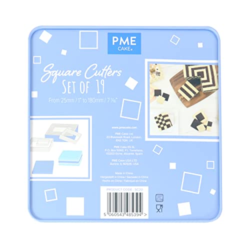 PME Stainless Steel Square Cutters, Set of 19, Silver, 19,5 x 4 x 19,5 cm - Image 4