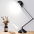 Touch Control LED Desk Lamp with USB Charging Port, Architect Black Metal Lamp with Adjustable Swing Arm, Dimmable Modern Table Lamp for Home Office Reading Study, 3000K/4000K/5000K 3 Color Modes