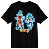 Dragon Ball Super Super Saiyan Goku & Vegeta Men's Black Crew Neck Short Sleeve T-Shirt-XL