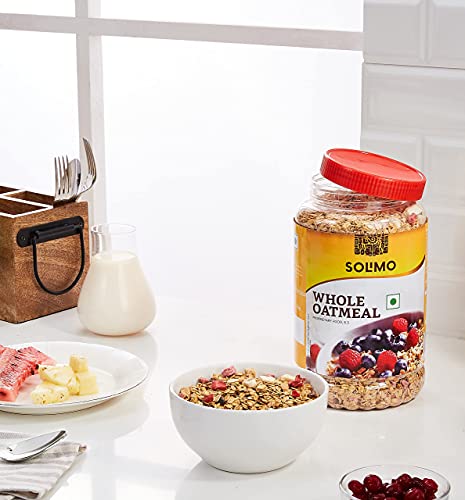 Image of Amazon Brand - Solimo Whole Oatmeal 1 Kg | High in Protein & Fibre | Breakfast Oats