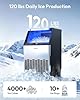 EUHOMY Under Counter Ice Maker with Drain Pump, 120 lbs/24H Commercial Ice Machine, Stainless Steel Ice Maker with 33 lbs Storage Bin, Freestanding Ice Maker for Home/Bar/Cafe/Restaurant