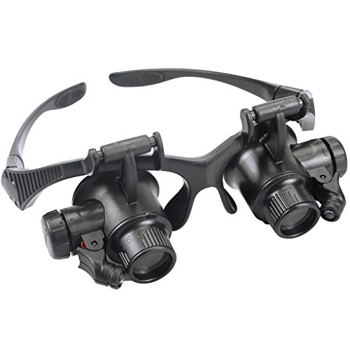 Jóias Lupas 10X 15X 20X 25X Eye Magnifier Lupa Olho de Reparação do Relógio Magnifier Vidros Com 2 l