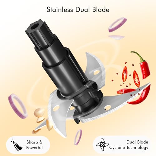 Image of Homeplus Electric Chopper Neo 250W (CH-1301) | Vegetable, Fruit & Meat Chopper with Whisking Function | Dual Blade System, 700ml Bowl, Fast Chopping, Easy Clean, Compact (White)
