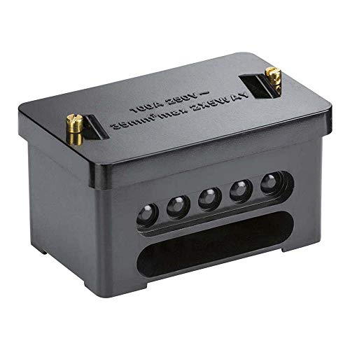 100A 2 x 5-Way (Double Pole) Service Connector Block - Brass Terminals