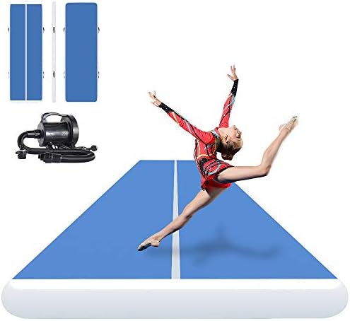 ibigbean Inflatable Gymnastics Tumbling Air Tracker Equipment Mats - for Cheerleading, Gymnastics Training, Beach, on Water(8 inch Thick)