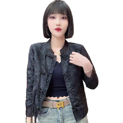 Spring jacket for women with Chinese-style satin and Knot Buttons